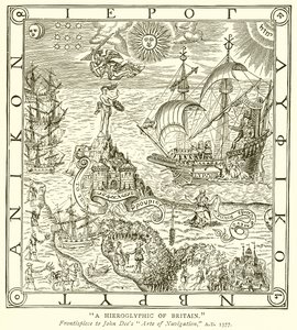 Ein Hieroglyph von Großbritannien von English School