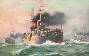 Ein japanisches Kriegsschiff von English School