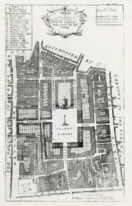 Eine Karte der Pfarrei St. Pauls Covent Garden aus der letzten Vermessung