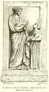 Eine Mutter und ihre Kinder (Basrelief im Louvre) von English School