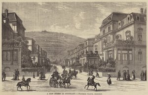 Eine neue Straße in Stuttgart (Gravur) von English School