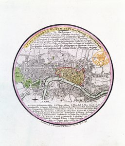 Plan von London, Westminster und Borough of Southwark, 1793 (handkolorierte Gravur)