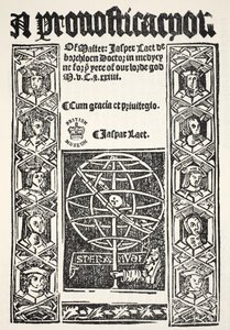 Eine Prognostikation von Jasper Laet (fl.1485-1532), gedruckt von R. Bankes, 1524 von English School