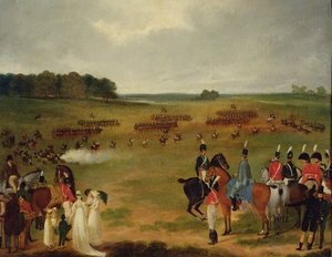 Eine Überprüfung der London Volunteer Cavalry und Flying Artillery im Hyde Park im Jahr 1804, ca. 1804