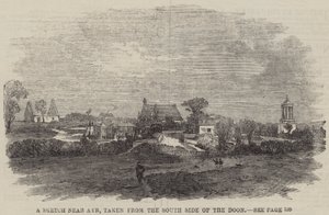 Eine Skizze in der Nähe von Ayr, aufgenommen von der Südseite des Doon (Gravur) von English School