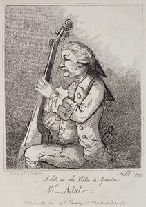 Ein Solo auf der Viola da Gamba, Carl Friedrich Abel (1723-87) graviert von William Nelson Gardiner (1766-1814) 1787 von English School