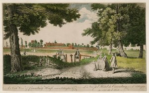 Eine Südansicht von Canonbury House, nahe Islington von English School