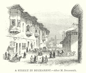 Eine Straße in Bukarest (Gravur) von English School