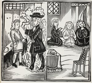 Eine schreckliche und zeitgemäße Warnung an junge Männer, Illustration aus Chap-books of the Eighteenth Century von John Ashton, veröffentlicht 1882