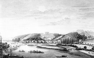 Ansicht von Cliveden House von Maidenhead Bridge aus, um 1780