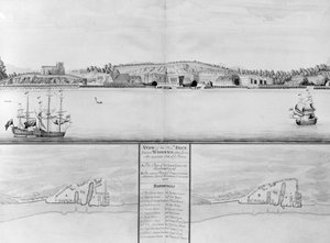 Ansicht der königlichen Werft in Woolwich von der gegenüberliegenden Seite der Themse von English School