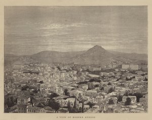 Ein Blick auf das moderne Athen (Stich) von English School