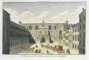 Ansicht der Guild Hall der Stadt London, aus The History of London, spätes 18. Jahrhundert von English School