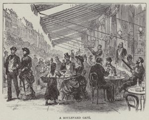 Ein Boulevardcafé (Stich) von English School