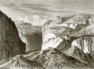 Ein Canyon oder Gebirgspass in der Sierra von English School