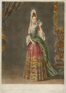 Eine Dame in einem Mantua