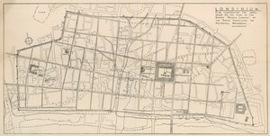 Eine Karte des Modells von Römisch-London in der Ausstellung in der Unterkirche von All-Hallows-by-the-Tower