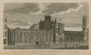Eine perspektivische Ansicht des neuen Gebäudes der Bank of England von English School