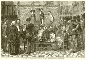 Ein Schauspiel in einem Londoner Gasthof zur Zeit von Königin Elisabeth