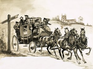 Eine Postkutsche nach York von English School