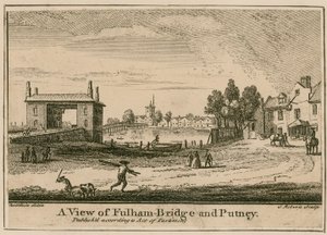 Eine Ansicht der Fulham-Brücke und Putney von English School