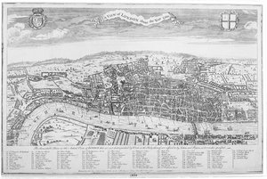 Eine Ansicht von London um das Jahr 1560 (Gravur) von English School