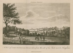 Eine Ansicht von Lord Mansfields Haus, aufgenommen von der Seite seines Parks neben Hampstead
