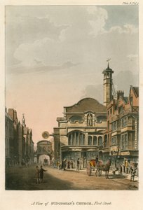 Ansicht der St Dunstans Kirche, Fleet Street, London von English School