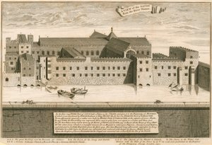 Ansicht des Savoy, London, von der Themse