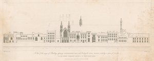 Eine Ansicht der Gebäude neben der Westminster Hall und mit Blick auf den Fluss Thames