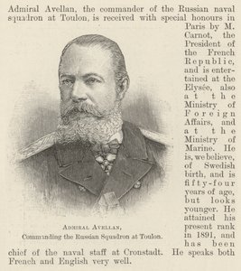 Admiral Avellan, Kommandant des russischen Geschwaders in Toulon