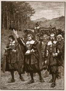 Vormarsch der Covenanters über die Grenze nach England, Illustration aus Cassells Illustrierter Geschichte Englands von English School