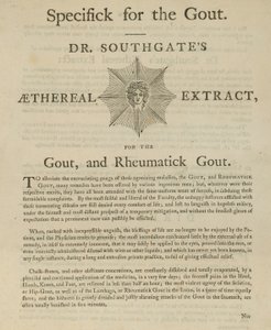 Anzeige für Dr. Southgates Ätherisches Extrakt gegen Gicht und rheumatische Gicht von English School