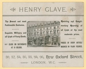 Werbung für Henry Glave, New Oxford Street, London von English School