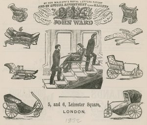 Anzeige für John Ward, Hersteller von Invalidenwagen von English School
