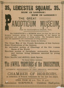Werbung für das Große Panoptikum Museum, 35 Leicester Square, London, 1854 von English School