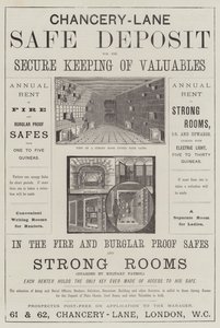 Werbung, Chancery-Lane Safe Deposit (Stich)