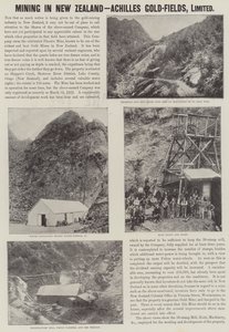 Werbung, Bergbau in Neuseeland, Achilles-Goldfelder (Gravur) von English School