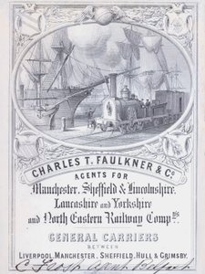 Werbung für Charles T Faulkner and Company, Agenten für Eisenbahngesellschaften (Lithografie)