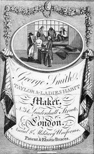 Werbung für George Smith, Schneider und Damenhabitmacher