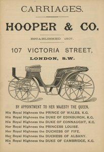 Werbung für Hooper & Co Kutschen