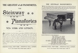 Werbung für Steinway-Klaviere von English School