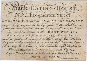 Werbung für das Bank Eating House von English School