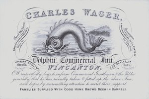Werbung für das Dolphin Inn, Wincanton, Somerset von English School