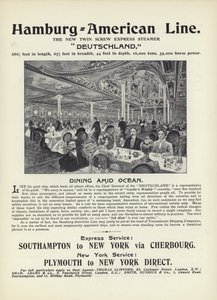 Werbung für die Hamburg-Amerika-Linie, der neue Doppelschrauben-Schnelldampfer, Deutschland