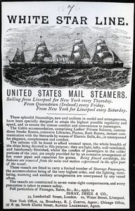 Werbung für die White Star Line, 1876 von English School
