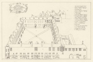 Luftaufnahme des Gresham College in der City of London von English School