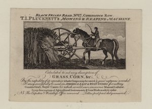 Hersteller landwirtschaftlicher Geräte, T I Plucknett, Visitenkarte von English School