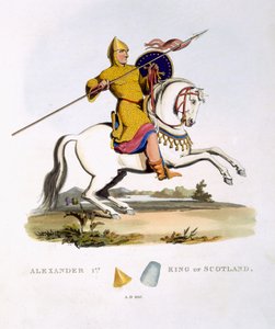 Alexander I., König von Schottland (ca. 1080-1124), 1107, aus Ancient Armour von Samuel Rush Meyrick, 1824 von English School