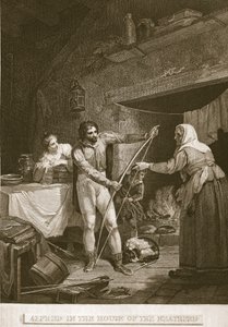 Alfred im Haus des Neatherd, Illustration aus David Humes The History of England, veröffentlicht von R. Bowyer, London, 1812 von English School